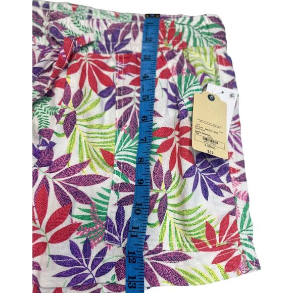 St. John's Bay Women's Short Elastic Mid rise Adjustable Palm trees Green XL New - Picture 6 of 8